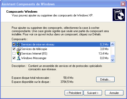 Configuration Windows XP UPnP 1