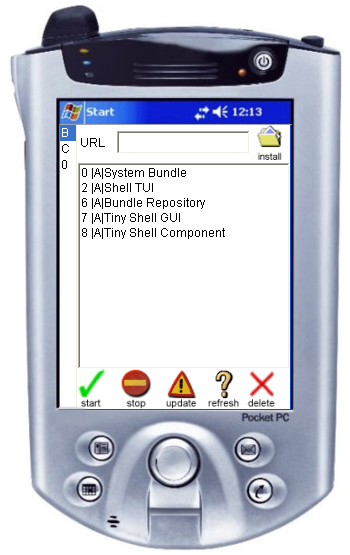 Tiny GUI Console (on PDA)