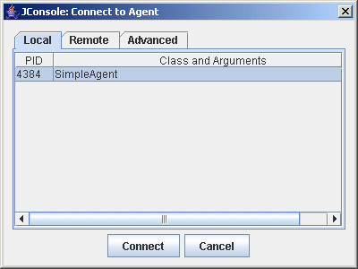 Figure 2: The jconsole monitoring tool