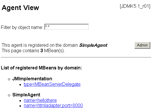 Figure 6: HTML adaptor agent view