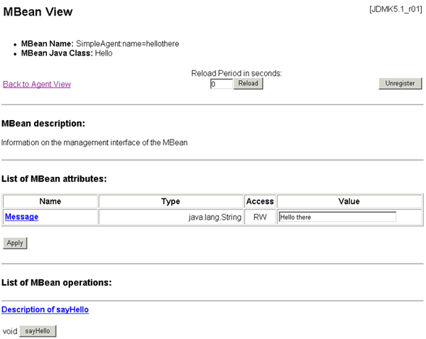 Figure 7: HTML adaptor MBean view