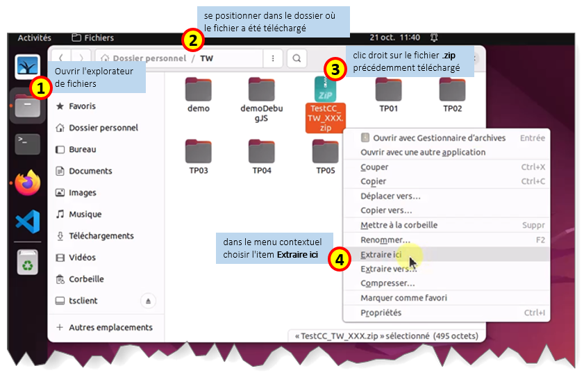 décompression du fichier.zip