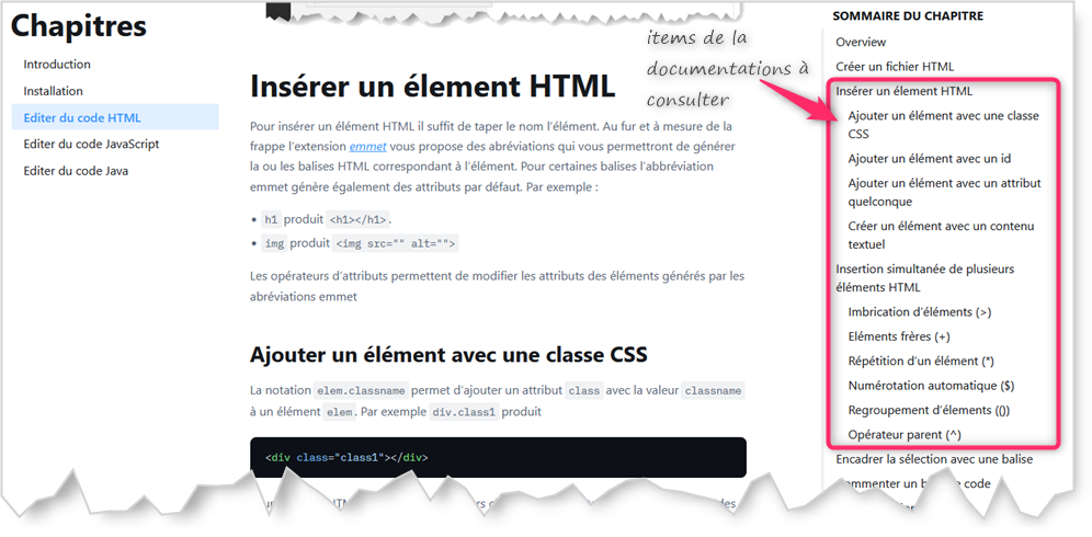 exmple utilisation emmet dans VSCode