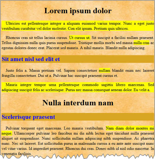surlignage de portions de texte