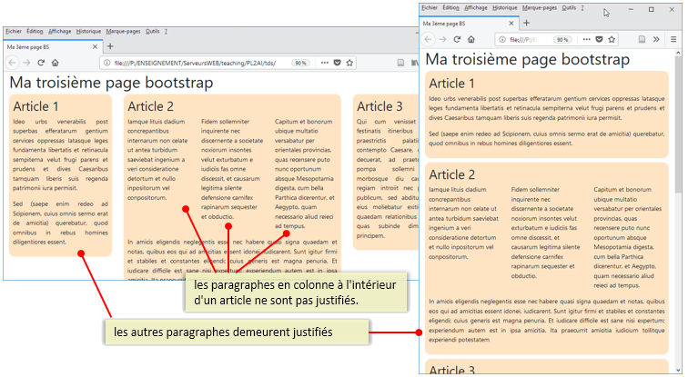 Affichage responsif de maPage3.html