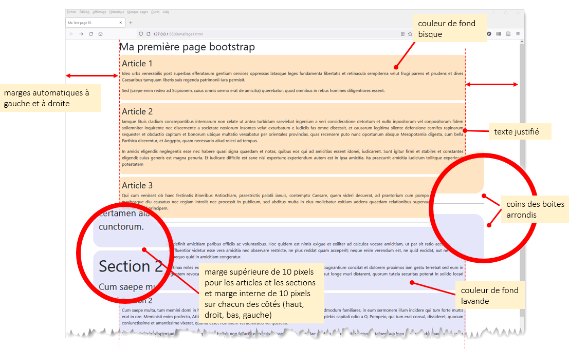 maPage1.html avec des styles spécifiques